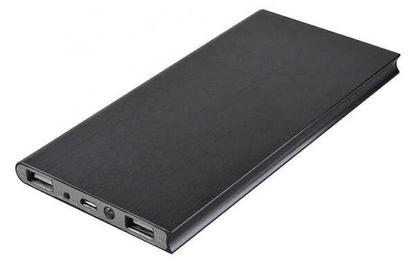 USB 2x PowerBank 20000Mah + LED svjetiljka tanka crna