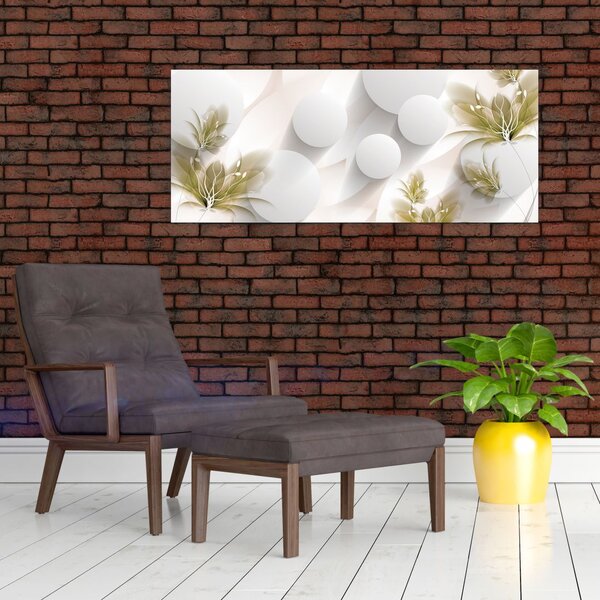Slika - 3D krogi z rožami (120x50 cm)