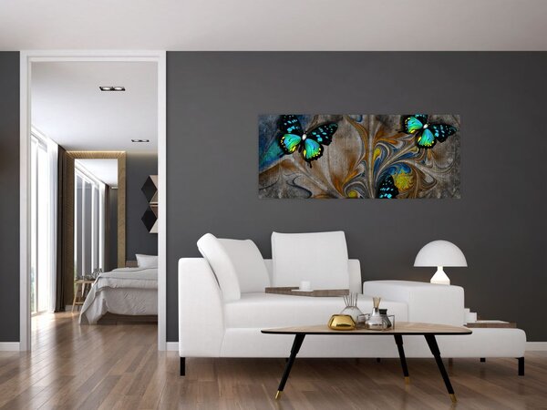 Slika - Svetli metulji na sliki (120x50 cm)