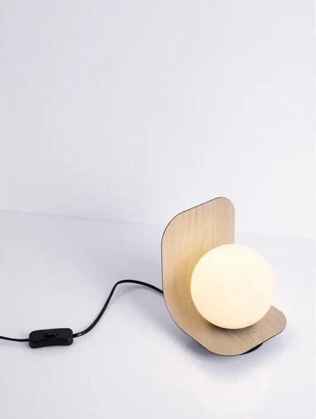 KAMEN STOLNA LAMPA LED E14/5W/NATURAL & BLACK NL9001084