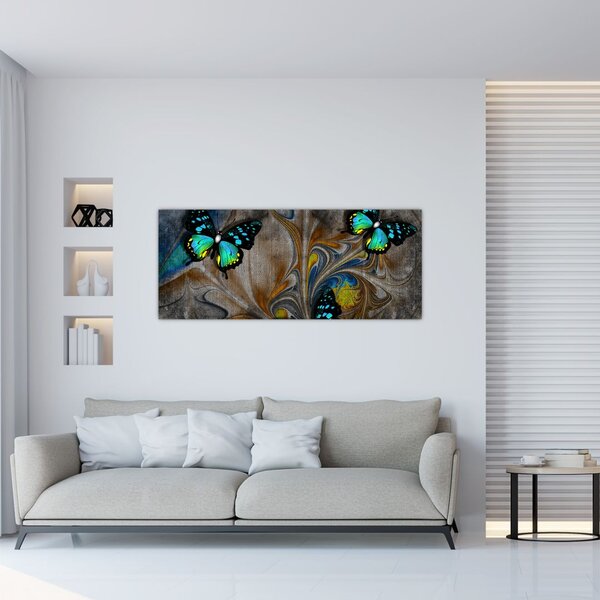 Slika - Svetli metulji na sliki (120x50 cm)