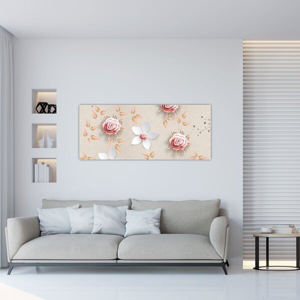 Slika - Cvetovi vrtnic (120x50 cm)