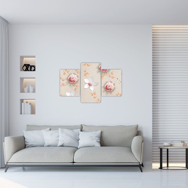 Slika - Cvetovi vrtnic (90x60 cm)