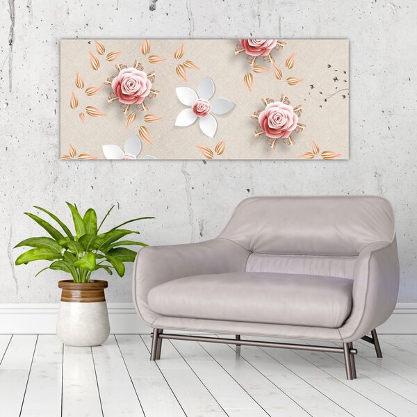 Slika - Cvetovi vrtnic (120x50 cm)