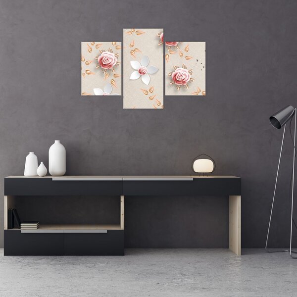 Slika - Cvetovi vrtnic (90x60 cm)