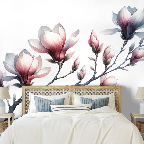 Fototapeta nježne magnolije na bijeloj pozadini