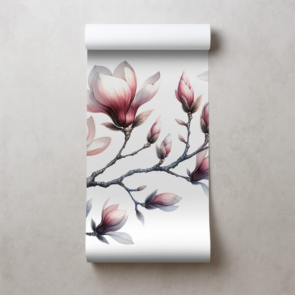 Fototapeta nježne magnolije na bijeloj pozadini