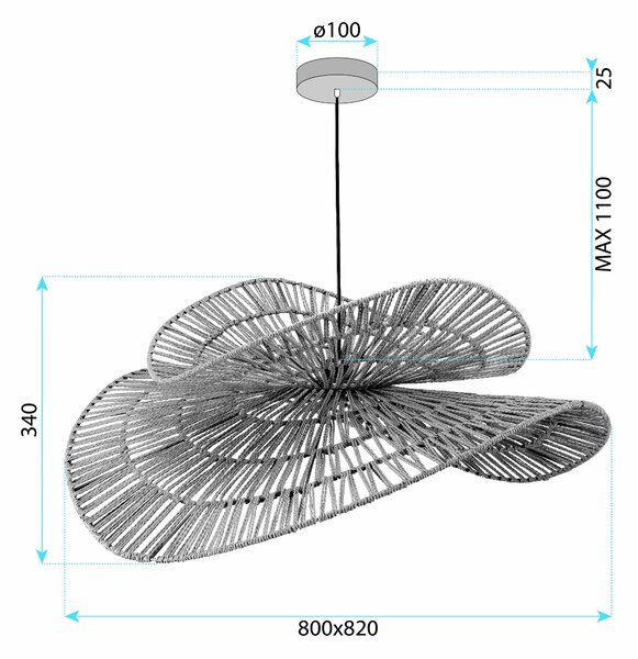 BOHO APP1738-1CP 80CM viseća stropna svjetiljka