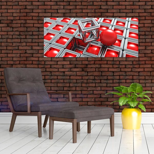 Slika - 3D metalik apstrakcija (120x50 cm)