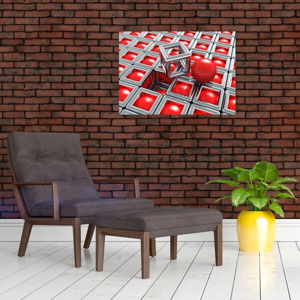 Slika - 3D metalik apstrakcija (70x50 cm)