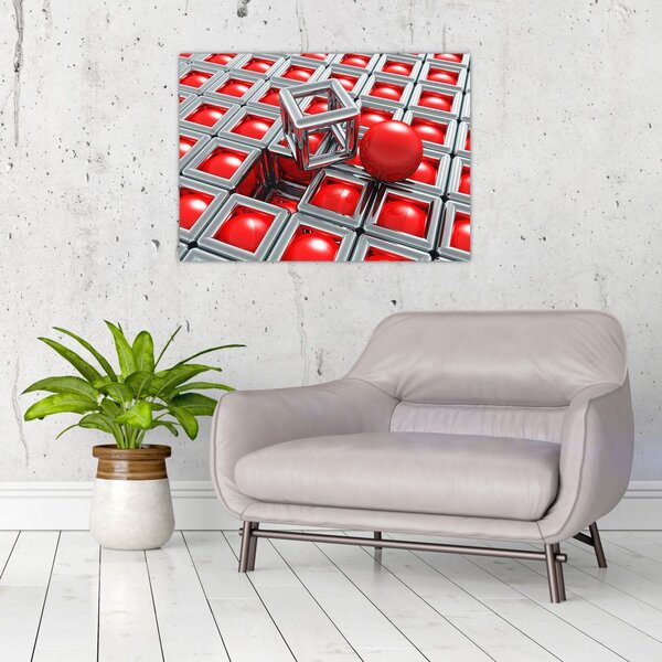Slika - 3D metalik apstrakcija (70x50 cm)