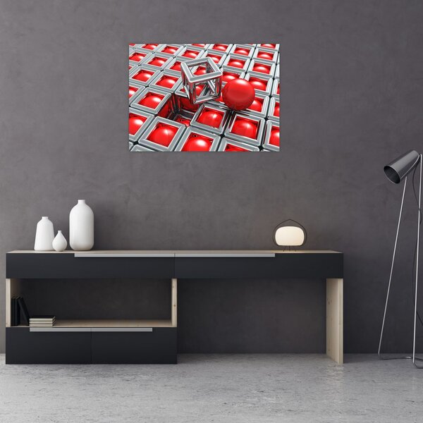 Slika - 3D metalik apstrakcija (70x50 cm)