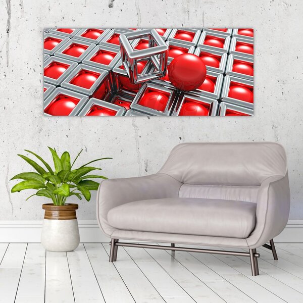 Slika - 3D metalik apstrakcija (120x50 cm)