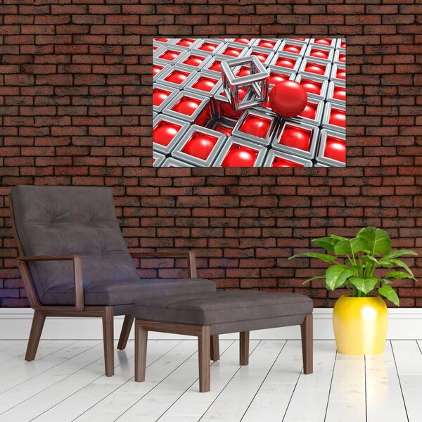 Slika - 3D metalik apstrakcija (90x60 cm)