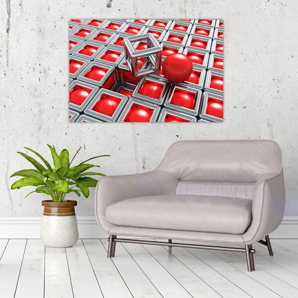 Slika - 3D metalik apstrakcija (90x60 cm)