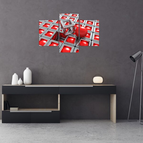 Slika - 3D metalik apstrakcija (90x60 cm)