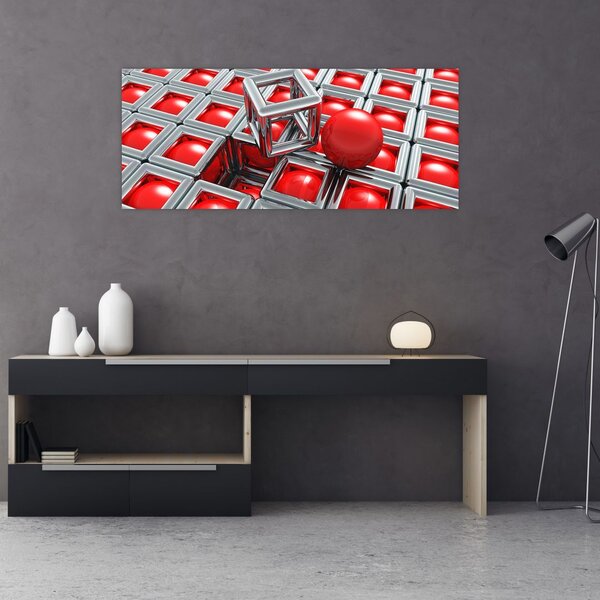 Slika - 3D metalik apstrakcija (120x50 cm)