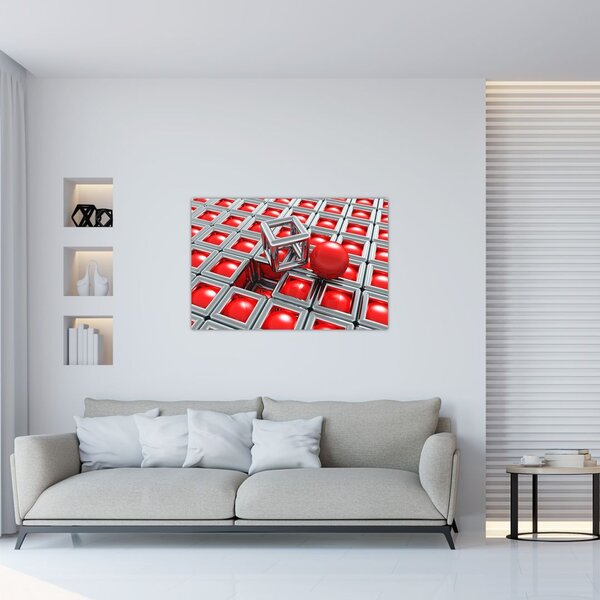 Slika - 3D metalik apstrakcija (90x60 cm)