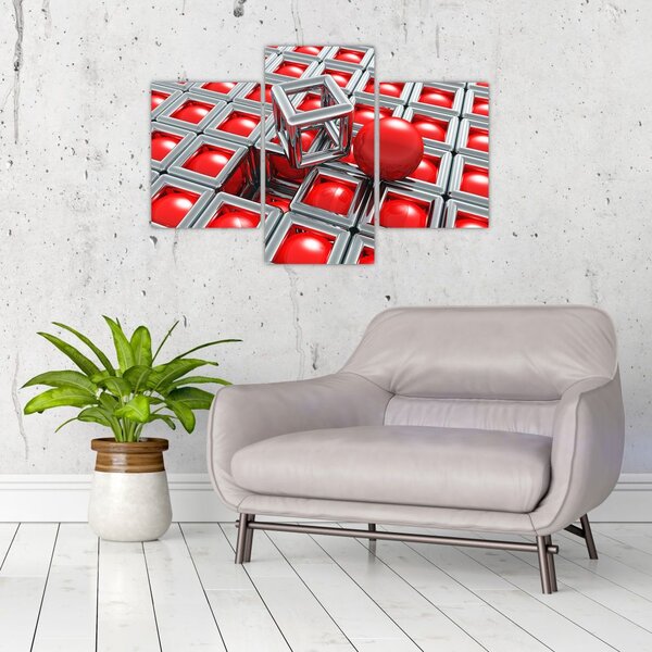 Slika - 3D metalik apstrakcija (90x60 cm)