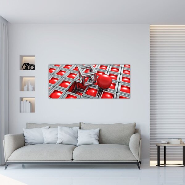 Slika - 3D metalik apstrakcija (120x50 cm)