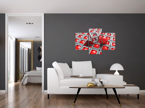 Slika - 3D metalik apstrakcija (90x60 cm)