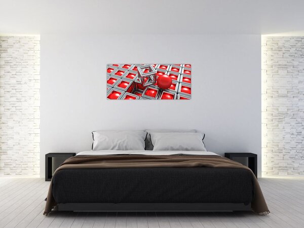Slika - 3D metalik apstrakcija (120x50 cm)