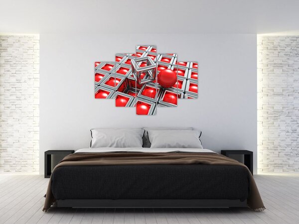 Slika - 3D metalik apstrakcija (150x105 cm)
