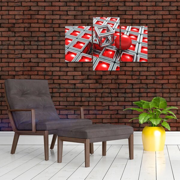 Slika - 3D metalik apstrakcija (90x60 cm)