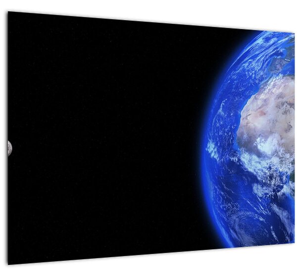Staklena slika Mjeseca i Zemlje (70x50 cm)