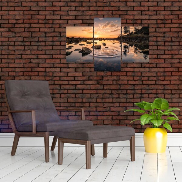 Slika vodene površine pri zalasku sunca (90x60 cm)