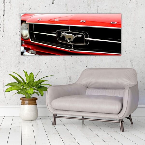 Slika - Detalj crvenog automobila (120x50 cm)
