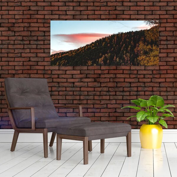 Slika crvenih oblaka iznad brda (120x50 cm)
