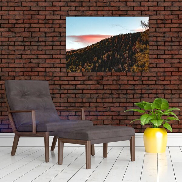 Slika crvenih oblaka iznad brda (90x60 cm)