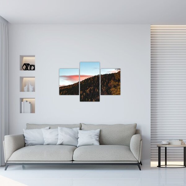 Slika crvenih oblaka iznad brda (90x60 cm)
