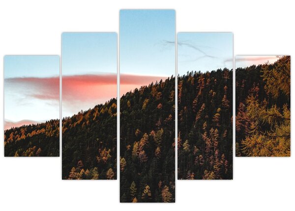 Slika crvenih oblaka iznad brda (150x105 cm)