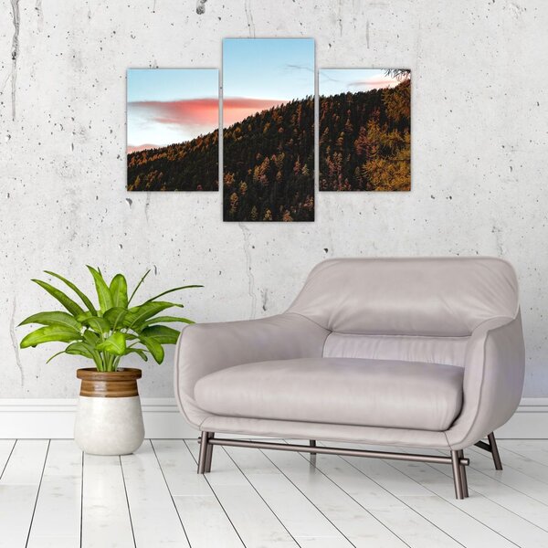 Slika crvenih oblaka iznad brda (90x60 cm)