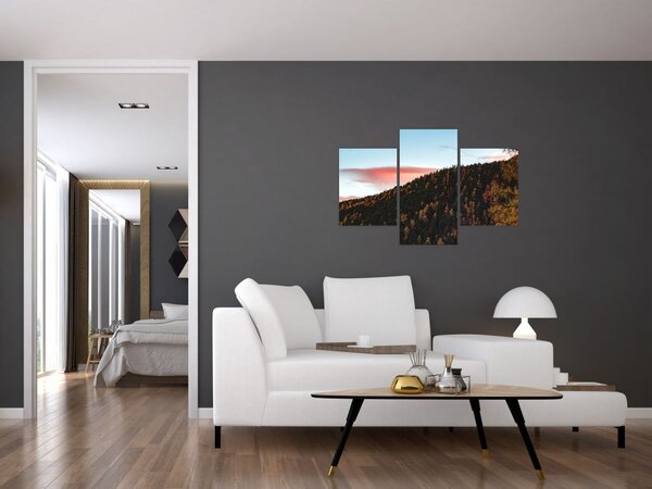 Slika crvenih oblaka iznad brda (90x60 cm)
