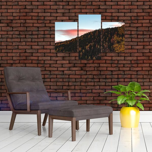 Slika crvenih oblaka iznad brda (90x60 cm)