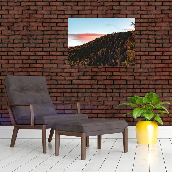 Slika crvenih oblaka iznad brda (70x50 cm)