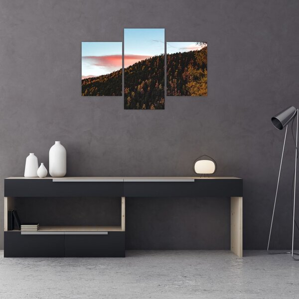 Slika crvenih oblaka iznad brda (90x60 cm)