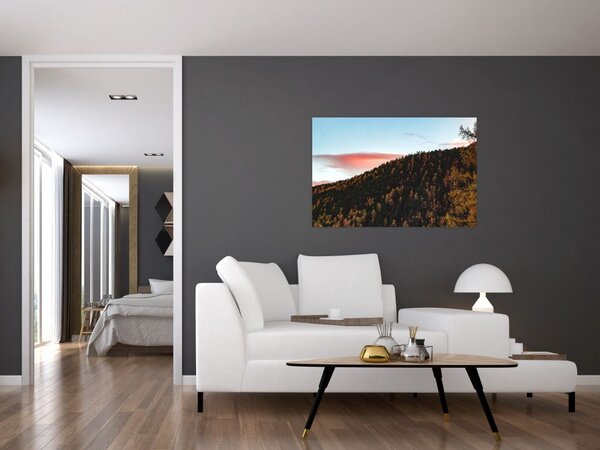 Slika crvenih oblaka iznad brda (90x60 cm)