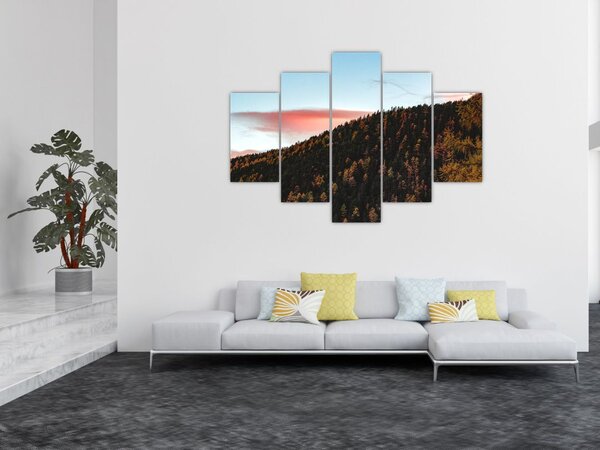 Slika crvenih oblaka iznad brda (150x105 cm)