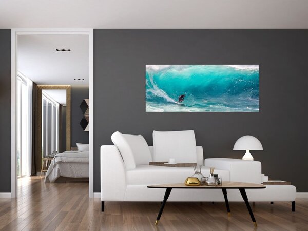 Slika surfera u valovima (120x50 cm)