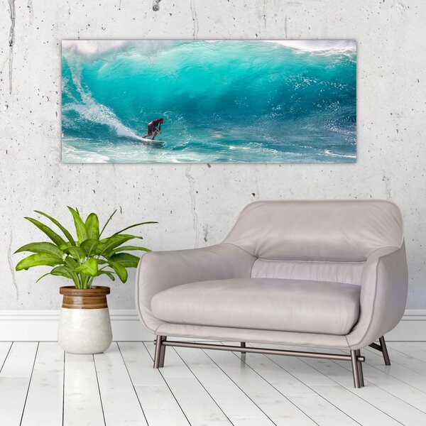 Slika surfera u valovima (120x50 cm)