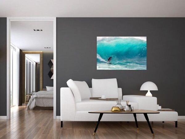 Slika surfera u valovima (90x60 cm)