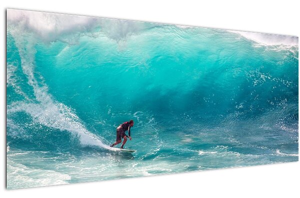 Slika surfera u valovima (120x50 cm)