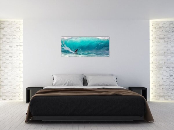 Slika surfera u valovima (120x50 cm)