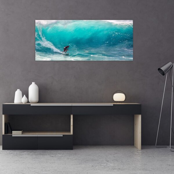 Slika surfera u valovima (120x50 cm)