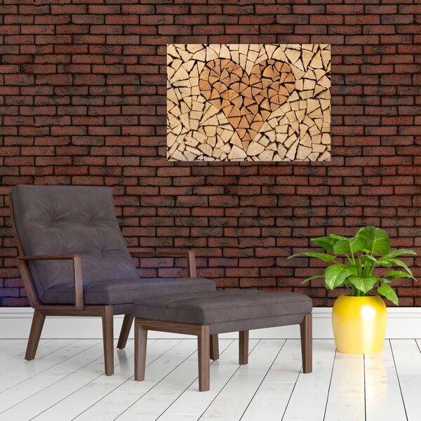 Slika - Srce od drveta (70x50 cm)
