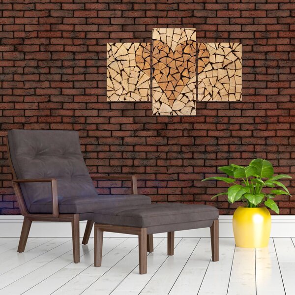 Slika - Srce od drveta (90x60 cm)